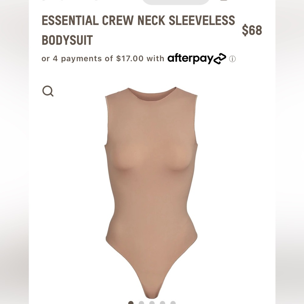 Skims Essential crew neck sleeveless bodysuit size S/M